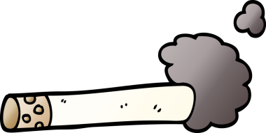 bir insan tarafından çizilmiş vektör gradyan çizim karikatürü sigarası