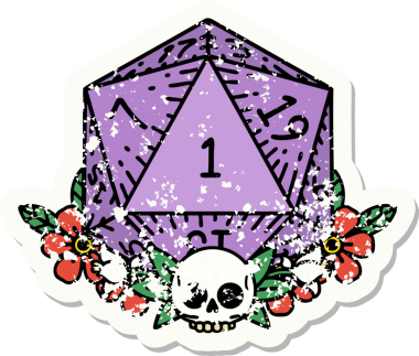 Doğal bir zarın grunge sticker 'ı bir insan tarafından çizilmiş çiçek elementleriyle yuvarlanıyor.