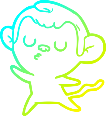 Bir insan tarafından çizilmiş bir çizgi maymun çizimi.