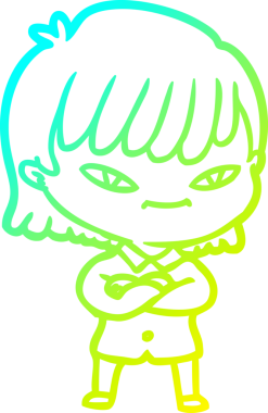 Bir insan tarafından çizilmiş bir karikatür kadın çizimi.