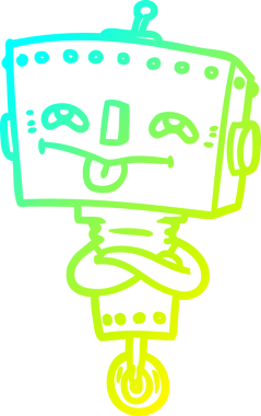 Bir insan tarafından çizilmiş soğuk gradyan robot çizimi