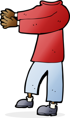 bir insan tarafından çizilmiş başsız vücut (karikatürleri karıştır ve eşleştir veya fotoğraf ekle)