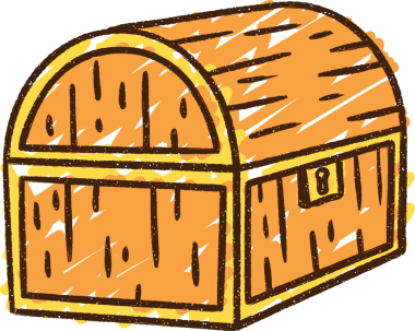 Bir insan tarafından çizilmiş Hazine Sandığı Tebeşiri