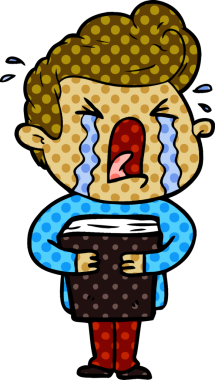 Bir insan tarafından çizilmiş ağlayan bir karikatür.