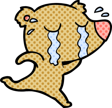 Bir insan tarafından çizilmiş ağlayan ayı.