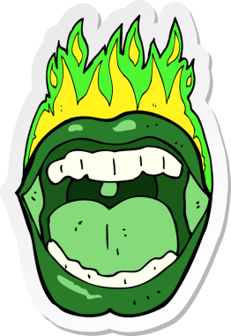 Bir insan tarafından çizilmiş cadılar bayramı ağzının çıkartması.