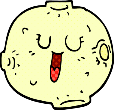 Bir insan tarafından çizilmiş parlak ay karalaması