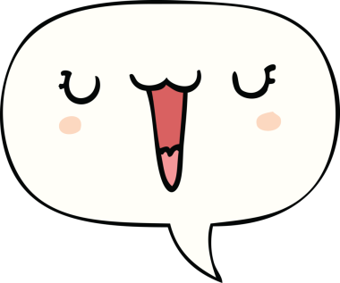 Bir insan tarafından çizilmiş tatlı, mutlu bir çizgi film yüzü.