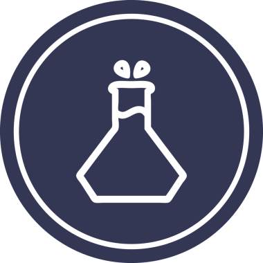 Bir insan tarafından çizilmiş dairesel bilim deneyleri simgesi