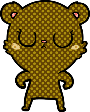 Bir insan tarafından çizilmiş barışçıl çizgi film ayısı.