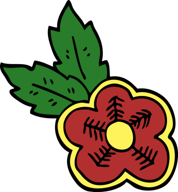 Bir insan tarafından çizilmiş karalama gül dövmesi sembolü