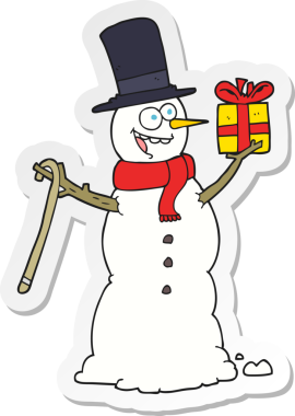 Bir insan tarafından çizilmiş bir kardan adamın yapıştırması.