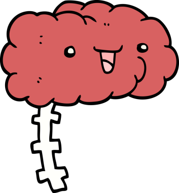 Bir insan tarafından çizilmiş mutlu çizgi film beyni.