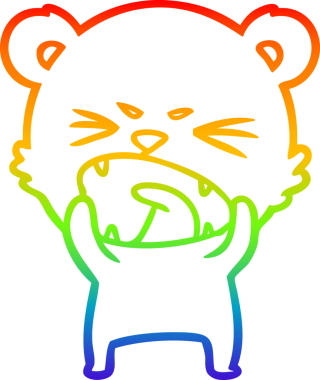 Bir insan tarafından çizilmiş kızgın bir çizgi film ayısının çizimi.