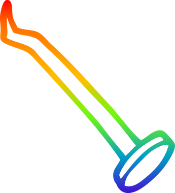 gökkuşağı gradyan çizgi çizimi bir insan tarafından çizilmiş bir çivi