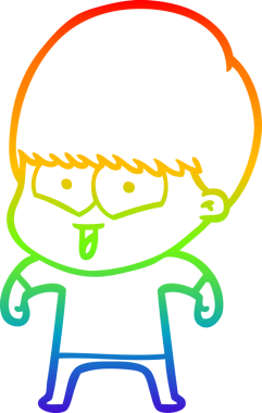 gökkuşağı gradyan çizgi çizimi bir insan tarafından çizilmiş mutlu bir çocuk