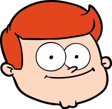 Bir insan tarafından çizilmiş erkek yüzü.