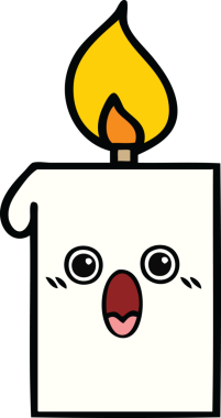 Bir insanın çizdiği yanan mum karikatürü.