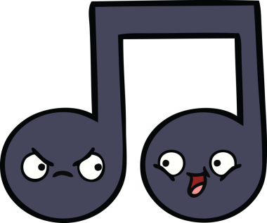 Bir insan tarafından çizilmiş güzel bir nota karikatürü.