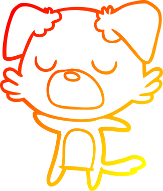 Bir insan tarafından çizilmiş çizgi film köpeğinin sıcak çizgi çizimi