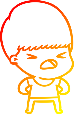 İnsan tarafından çizilmiş bir çizgi filmin sıcak gradyan çizimi.