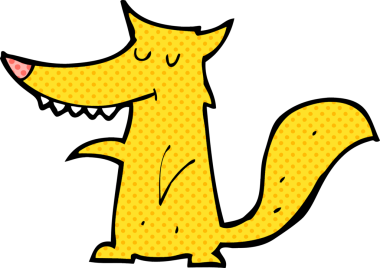 bir insan tarafından çizilmiş tilki çizgi filmi