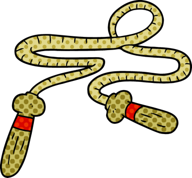 bir insan tarafından çizilen ip atlama çizgi filmi