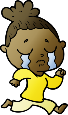 Bir insan tarafından çizilmiş ağlayan kadın çizgi filmi.