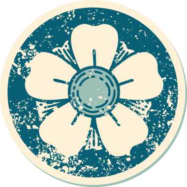 Bir insan tarafından çizilmiş bir çiçeğin sembolik dövmesi.