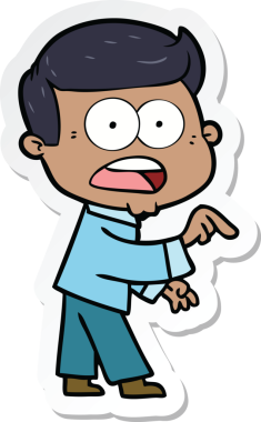 Bir insan tarafından çizilmiş bir karikatür çıkartması.