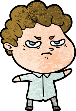 Bir insan tarafından çizilmiş kızgın bir adam.