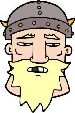 Bir insan tarafından çizilmiş karalama viking yüzü