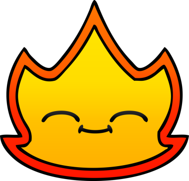 Bir insanın çizdiği ateşin gölgeli çizgi filmi.