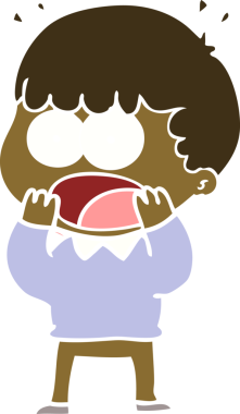 Düz renkli çizgi film bir insan tarafından çizilmiş.