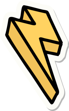 Bir insan tarafından çizilmiş geleneksel yıldırım stili dövme etiketi