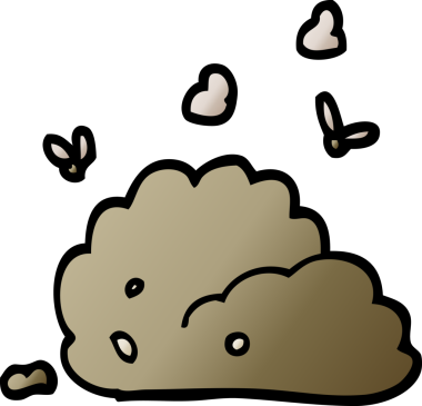 Bir insan tarafından çizilmiş vektör eğimli çizim köpek kakası.