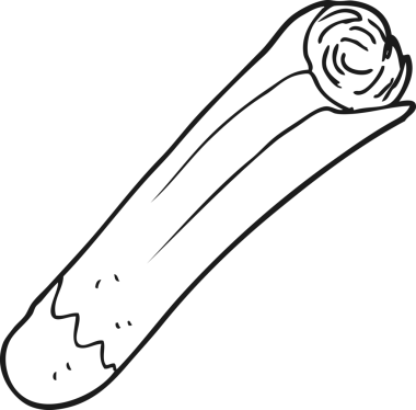 Bir insan tarafından çizilmiş siyah beyaz bir çizgi film.