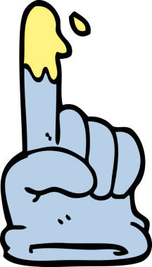 Bir insan tarafından çizilmiş lastik eldiven.