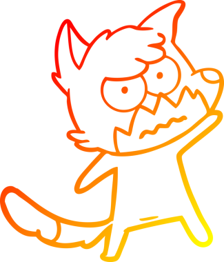 Bir insan tarafından çizilmiş kızgın tilki çizgi çizimi.