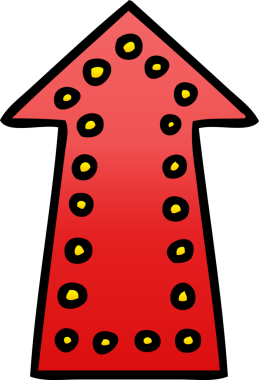 bir insan tarafından çizilmiş gölgelenmiş garip çizgi film oku