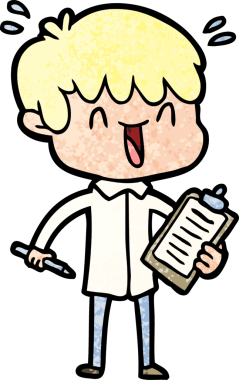 Bir insan tarafından çizilmiş gülen çocuk.