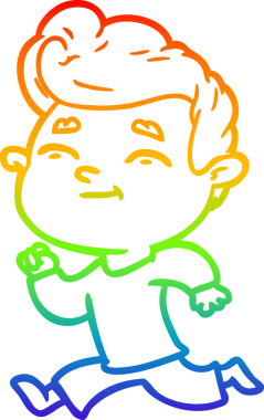 Gökkuşağı gradyan çizgi çizimi bir insan tarafından çizilmiş bir çizgi film adamı