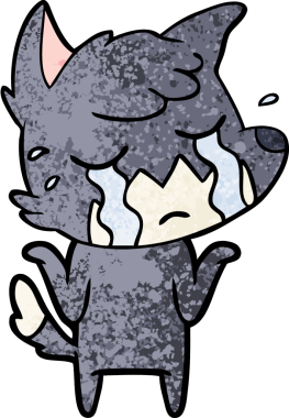 Ağlayan tilki omuz silkiyor Bir insan tarafından çizilmiş