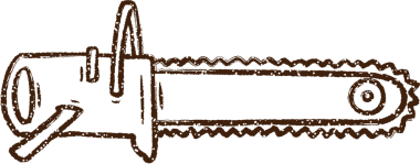 Bir insan tarafından çizilen elektrikli testere Kömürü