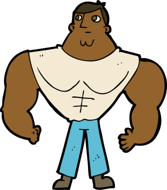 bir insan tarafından çizilmiş karikatür vücut geliştirici