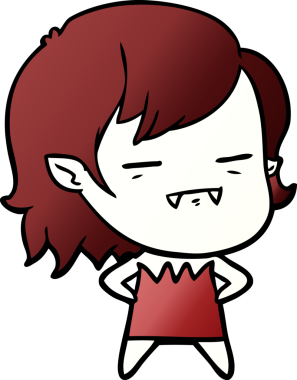 Bir insan tarafından çizilmiş ölümsüz vampir kız çizgi filmi.