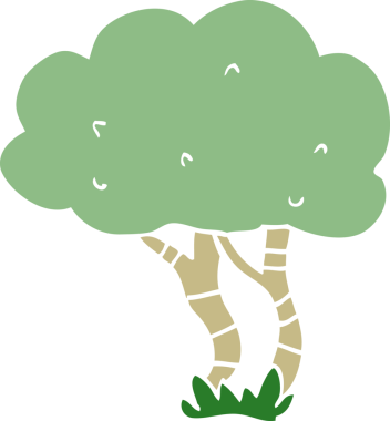 Bir insan tarafından çizilmiş karalama ağacı.