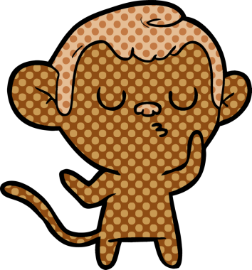 Bir insan tarafından çizilmiş çizgi maymun.