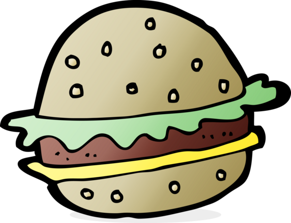 Bir insan tarafından çizilmiş çizgi film hamburgeri