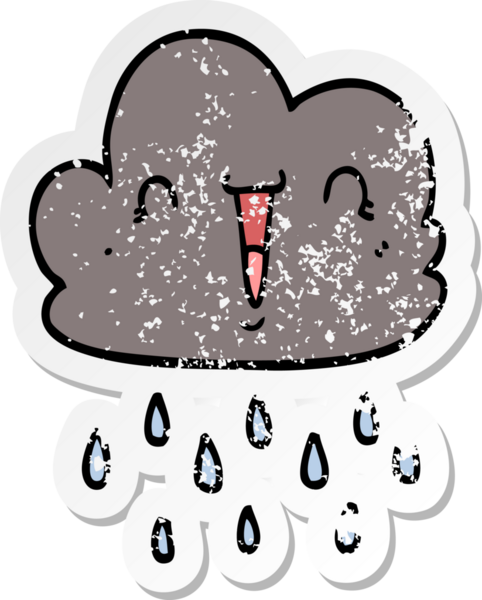 Bir insan tarafından çizilmiş karikatür fırtına bulutunun sıkıntılı çıkartması.